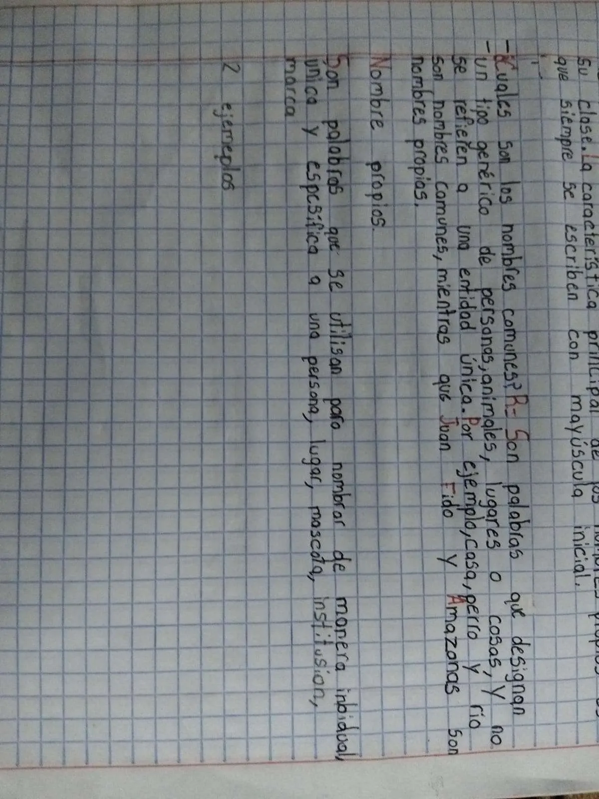 Nombres propios y ejemplos en español